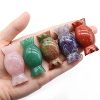 Ornements de décoration de maison de vacances en agate de cristal naturelle en forme de bonbon de 48 mm avec meulage et polissage