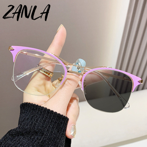 Kacamata miopi wanita, lensa mata <span class=keywords><strong>Retro</strong></span> Fashion romik bingkai persegi bergaya antik pemblokir cahaya biru untuk perempuan 2024 - Product Image 1