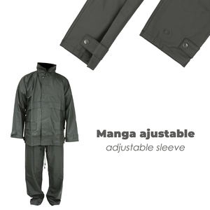Tuta Impermeabile Verde in Poliuretano Taglia 7-L - Product Image 6