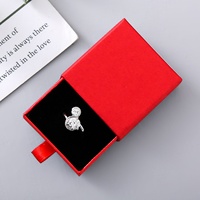 Boîte à bijoux en carton écologique rectangulaire/carrée avec tiroir coulissant, personnalisable avec logo, pour boucles d'oreilles, bracelets, bagues, colliers - Vente en gros
