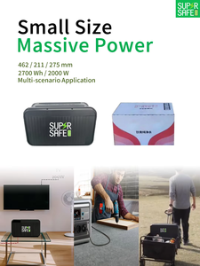 Station d'alimentation portable 2 kWh 2700 W, dispositif de stockage d'énergie solaire 220 V Supersafe T27 en métal - Product Image 4