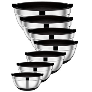 Set di insalatiere da cucina colorate in Silicone antiscivolo in <span class=keywords><strong>acciaio</strong></span> inossidabile all'ingrosso <span class=keywords><strong>con</strong></span> coperchi ermetici - Product Image 5