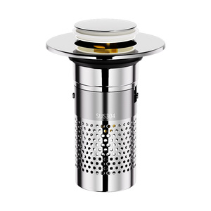 Dispositivo de Drenaje Portátil Antiolores de Acero Inoxidable 304 con Filtro Pop-Up a Presión y Tapón Antifugas para Lavabo - Product Image 1