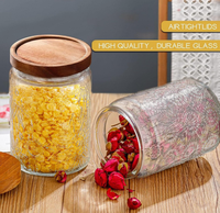Couvercle en bois d'acacia écologique 2025 avec joint en silicone pour bocaux alimentaires – Idéal pour le stockage de grains de café, noix et snacks