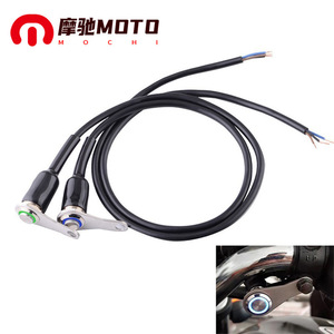 Motorola Motorcycle Switch Stainless Steel Waterproof Metal Button With Blue Led Light For Headlight Turn Signal <b>Spotlights</b> - Product Image 4