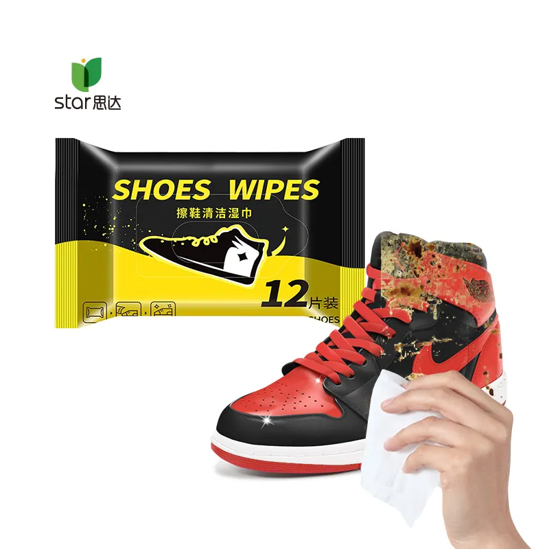12 pcs Shoe Wipes Disposable Shoe Quick Wipes Disposable Sneakers Quick Cleaning Shoe Wet Wipes