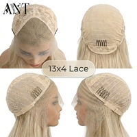 Perruque synthétique à dentelle frontale HD 13x4, effet vague profonde lâche, en fibre haute température, 310g pour femmes