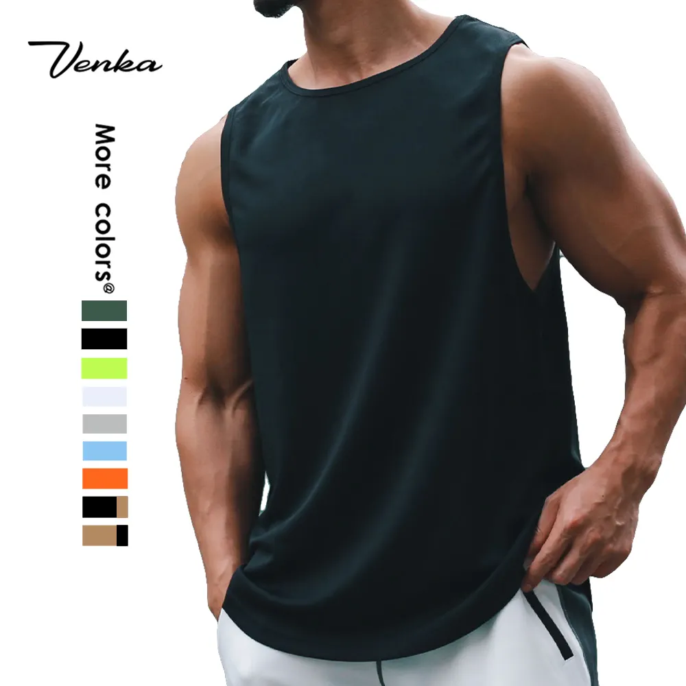 Men Loose Sport Clothing Running Basketball Training Sleeveless T-Shirt Custom Logo Men'S Quick Drying Sweat Vest