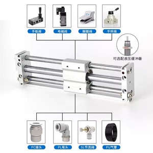 Cylindre sans tige Cy1s, table coulissante pneumatique, coupleur magnétique type RMT15 20 25 32 40X100X200S, série de cylindres à corps en aluminium - Product Image 3