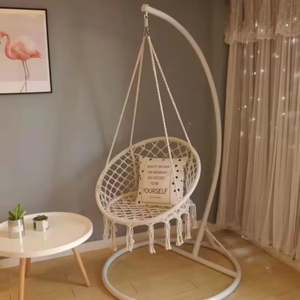Hamaca Decorativa de Lujo Estilo Nórdico Moderno CZFIT, Silla Colgante de Cuerda de Algodón Trenzada, Hamacas Grandes y Cómodas para Decoración del Hogar - Product Image 6