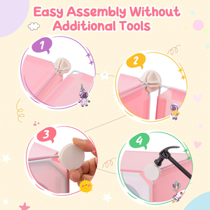 ตู้เสื้อผ้าเด็กแบบพับได้ลายการ์ตูนน่ารัก ดีไซน์ใหม่ - Product Image 3