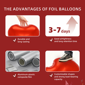 Adorabile Set di palloncini per matrimonio di San Valentino 5 pezzi con palloncini per feste palloncini con cuore rosso e amore - Product Image 4