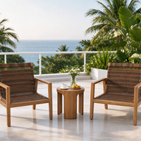 Ensemble de canapés de jardin en rotin résistant aux intempéries, design traditionnel, durable, avec table basse en aluminium, directement de l'usine