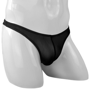 Sous-vêtements sexy pour hommes, string noir taille basse en spandex et nylon, maille transparente, été 2023 - Product Image 1