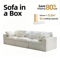 OEM Minimalistisches Cremeweißes Modulares Sofa-Set Vakuumkomprimierte Sektionalgarnitur für Boutique-Hotel Büro Studio