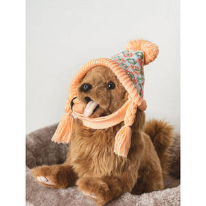 Cappello a forma di pecora per animali domestici con Design peloso a forma di goccia vestiti eleganti per animali domestici - Product Image 1