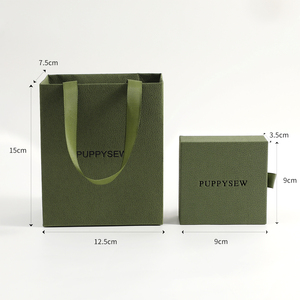 PUPPYSEW Coffret à bijoux et emballage personnalisé en carton, boîte à collier avec tiroir, ensemble de sacs cadeaux portables avec personnalisation du logo - Product Image 6