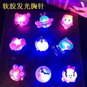 Barrettes lumineuses en caoutchouc souple, dessins animés, clignotantes, pour enfants et filles - Product Image 5