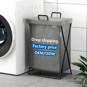Hua Cheng Modern Durable Bathroom Folding Basket with Non-Woven Fabric Laundry Storage - Product Image 1