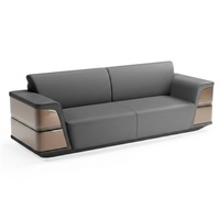 Ensemble de canapés de bureau modernes trois places en cuir avec fauteuils et table basse pour appartement, hôtel, hôpital, réception, salon - Vente en gros