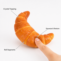 Jouet Squishy Croissant à Remontée Lente, Design en Forme de C, Couleur Orange Brun, Anti-Stress, Compagnon de Bureau