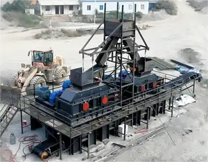 2 Roller Crusher Machine Roller Mill Grinding Limestone Pebble Salt Gold Gravel Hard Stone Artificial Sand Making Equipment