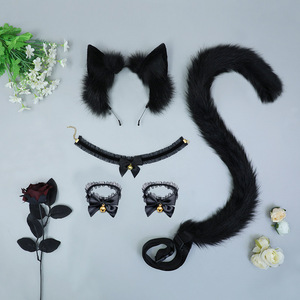 Serre-tête Oreilles de Renard Simulées, Accessoire <span class=keywords><strong>Cheveux</strong></span> Oreilles d'Animaux, Costume Cosplay Mignon, Coiffe Faite Main, Oreilles de Chat en Peluche, Unisexe, Polyester, Bête - Product Image 4