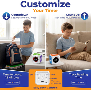 Temporizador Visual para Niños y Adultos, Cubo de Temporizador <span class=keywords><strong>Pomodoro</strong></span>, Cuenta Regresiva y Ascendente Visual, Temporizador Digital para el Aula, Recargable, para TDAH - Product Image 6