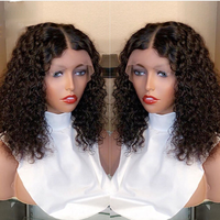 Perruques Courtes Bob en Cheveux Naturels Péruviens Pas Chères, Perruques Lace Front en Cheveux Humains pour Femmes Noires, Perruques Frontales Full HD Sans Colle en Cheveux Humains