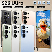 Téléphone portable S26 Ultra débloqué 5G, 16 Go de RAM, 1 To de stockage ROM, écran HD de 7,3 pouces, appareil photo 108 MP, reconnaissance faciale sans capteur photo