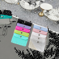 A7 poches de reliure en PVC transparent 6 trous fermeture à pression laser portefeuille porte-carte porte-clés pochette organisateur porte-monnaie pochettes de reliure