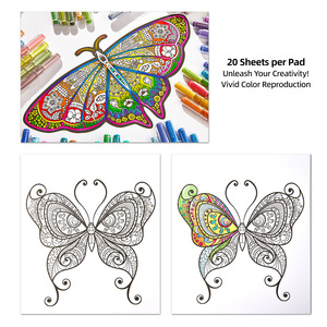 Livre de coloriage créatif DIY pour enfants et adultes, papillon, papier A4, spirale, pour soulager le stress - Product Image 3