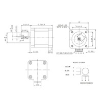 Moteur pas à pas Nema 17, 1,8°, 2 phases, 0,32 N.m, 45 oz.in, 7,6 V, 0,4 A, 6 fils, 42 mm, 360 g pour imprimante 3D, extrudeuse CNC, équipement d'automatisation