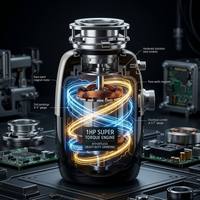 Fournisseur en gros de broyeurs de déchets de cuisine silencieux sans balais en acier inoxydable 1HP pour la maison moderne
