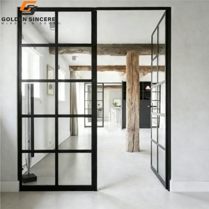Puerta Interior de Vidrio con Diseño de Rejilla de Aleación de Aluminio de Alta Calidad GS para División - Product Image 1