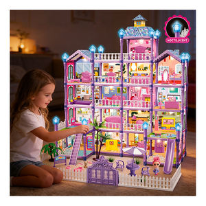 Mini maison de poupée en briques de plastique, modèle de cuisine, meubles décoratifs, ensemble cadeau pour enfants, DIY - Product Image 2