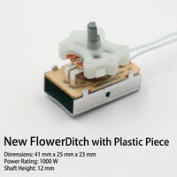Interrupteur rotatif à motif floral et oiseau avec plaque en plastique 1000W 41x25x23mm pour radiateurs électriques