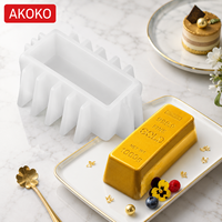 Akoko Grand moule en silicone pour mousse à gâteau en forme de rectangle Moule à pâtisserie populaire pour dessert français