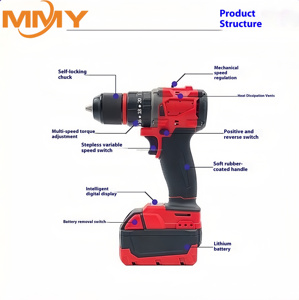 באיכות גבוהה 20v אלחוטי 4-ב-1 כלי כוח השפעה מפתח מפתח מפתח ברגים מקדחה זווית פטיש מטחן עבור בנייה oem להתאמה אישית - Product Image 6