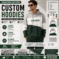 Sweat à capuche unisexe décontracté gris, blanc et vert foncé, à blocs de couleur diagonaux, respirant, en polaire douce de polyester, avec logo personnalisé OEM