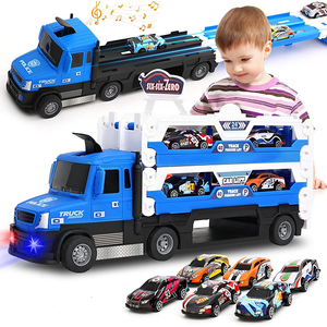 Déformation jouets voiture de <span class=keywords><strong>police</strong></span> stockage camion pistes voiture pliante avec musique lumière 8 alliage <span class=keywords><strong>mini</strong></span> chariot jouets coulissants