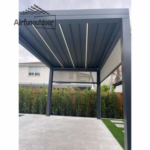 Su geçirmez panjur çatı sistem kitleri açık Gazebo bahçe biyoiklimatik alüminyum Pergola - Product Image 4