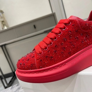 Zapatillas Deportivas de Plataforma con Pedrería Roja Premium 2026, Zapatos Casuales con Cordones y Adornos de Cristal Brillante - Product Image 2