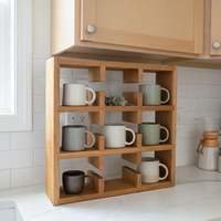 Étagère murale en bois massif pour rangement et présentation, support mural pour tasses – Offre spéciale