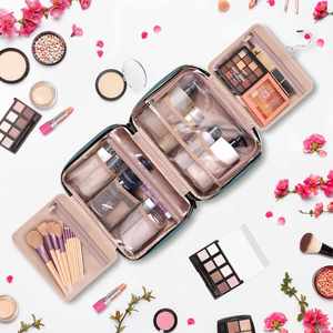 Organisateur de cosmétiques 3 en 1 résistant à l'eau, sac à maquillage portable avec crochet de suspension - Product Image 5