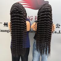 Perruque frontale en dentelle HD 13x6 à ondulations profondes 250% en cheveux humains brésiliens bouclés pour femmes, pré-épilée, 30 pouces