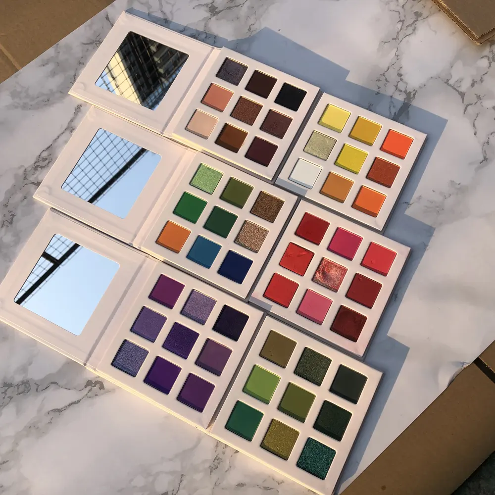 Personalice su propia paleta de sombras de ojos Paleta de sombras de ojos de 9 colores DIY con etiqueta privada