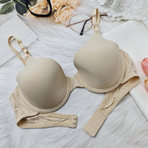 Soutien-gorge à armatures pour femme, couleur unie, sans couture, respirant et réglable, en tissu doux, style crème, idéal pour l'été - Product Image 1