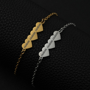 Chevillère personnalisée en acier inoxydable TD Fashion avec 3 cœurs, style plage, gravée au laser, bijou <span class=keywords><strong>de</strong></span> <span class=keywords><strong>pied</strong></span> pour femme - Product Image 3