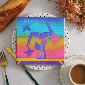 Printed napkins, cross-border holiday party dance tableware decoration square napkins, colored disposable <b>paper</b> towels wholesale - Product Image 1